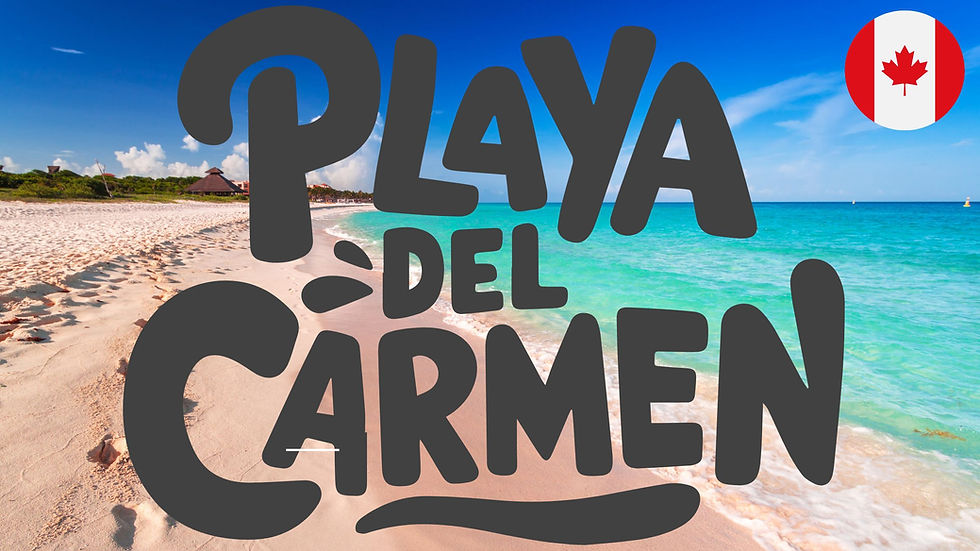 image of a playa del carmen beach with playa del carmen in surimpression