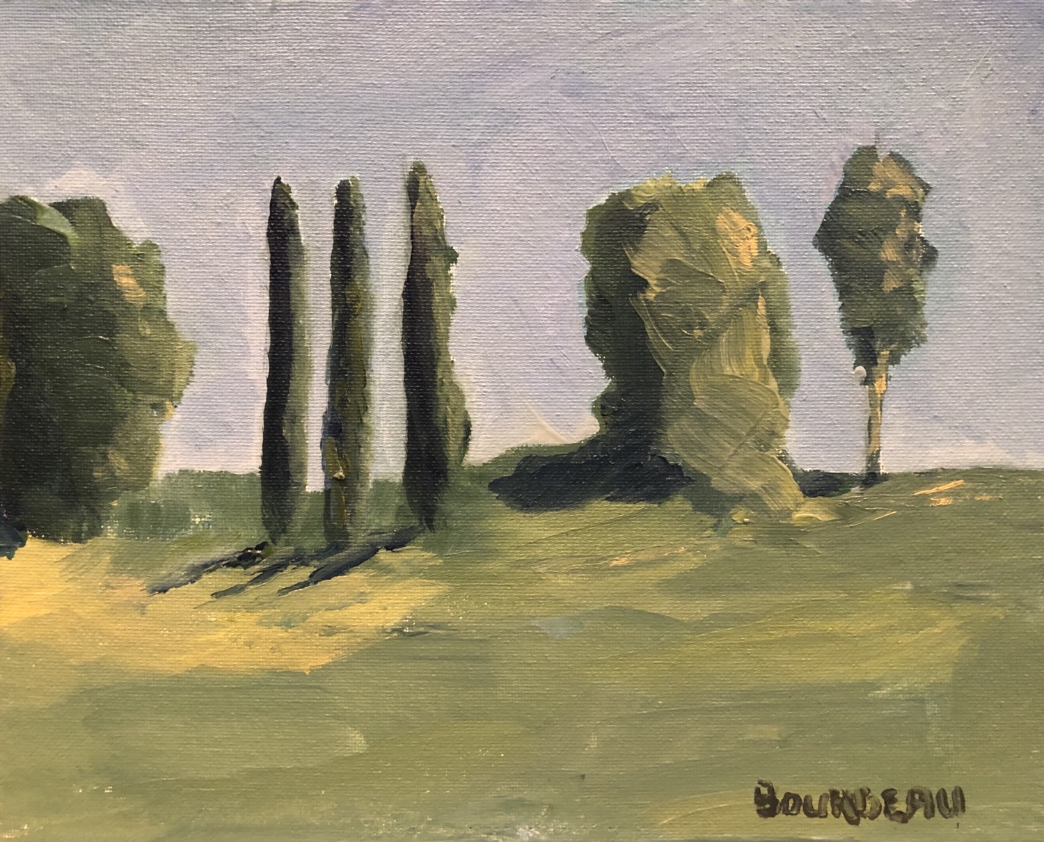 The Three Cypress 8x10” original plein air painting