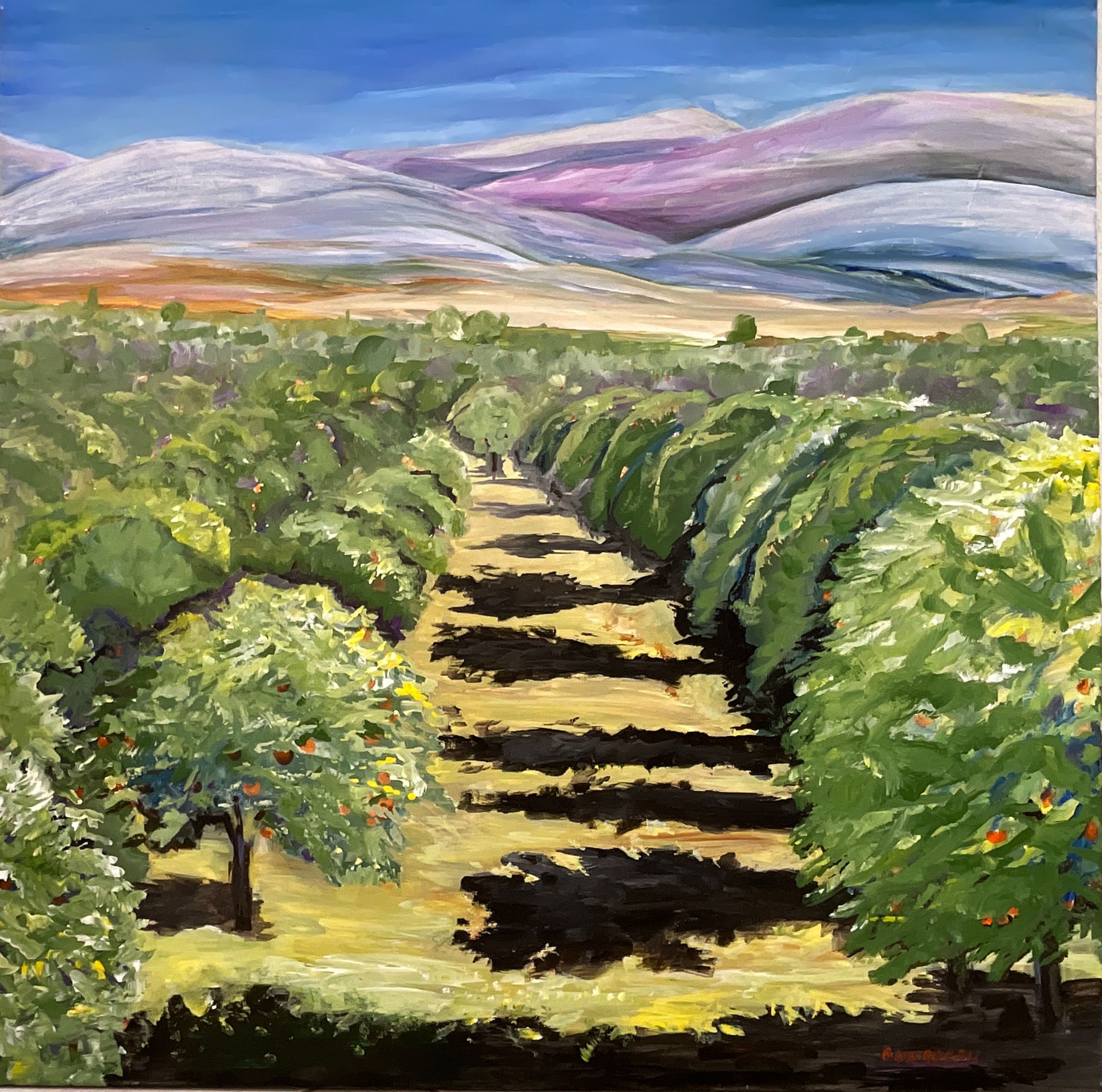 Orange Grove  (36x36” acrylic on stretched canvas)