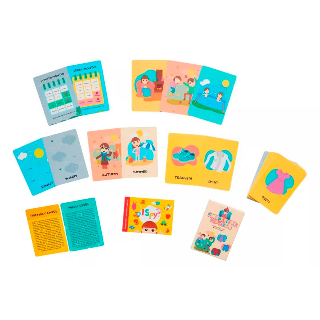 Seasons, weather and clothes - Flashcards with activity book