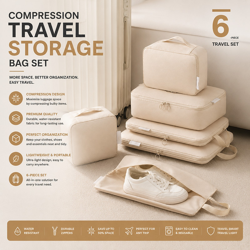 Compression Travel Storage Bag Set - image 1