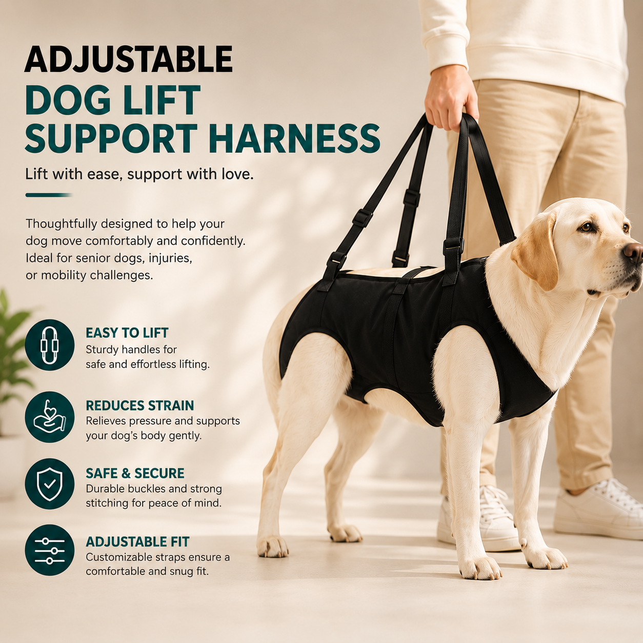 Adjustable Dog Lift Support Harness