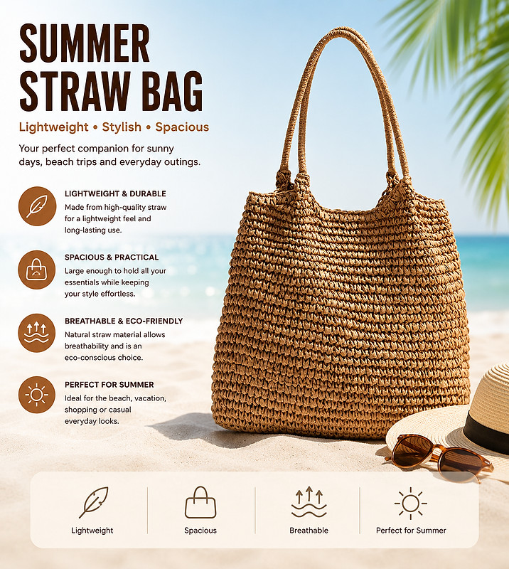 Summer Straw Bag - image 1