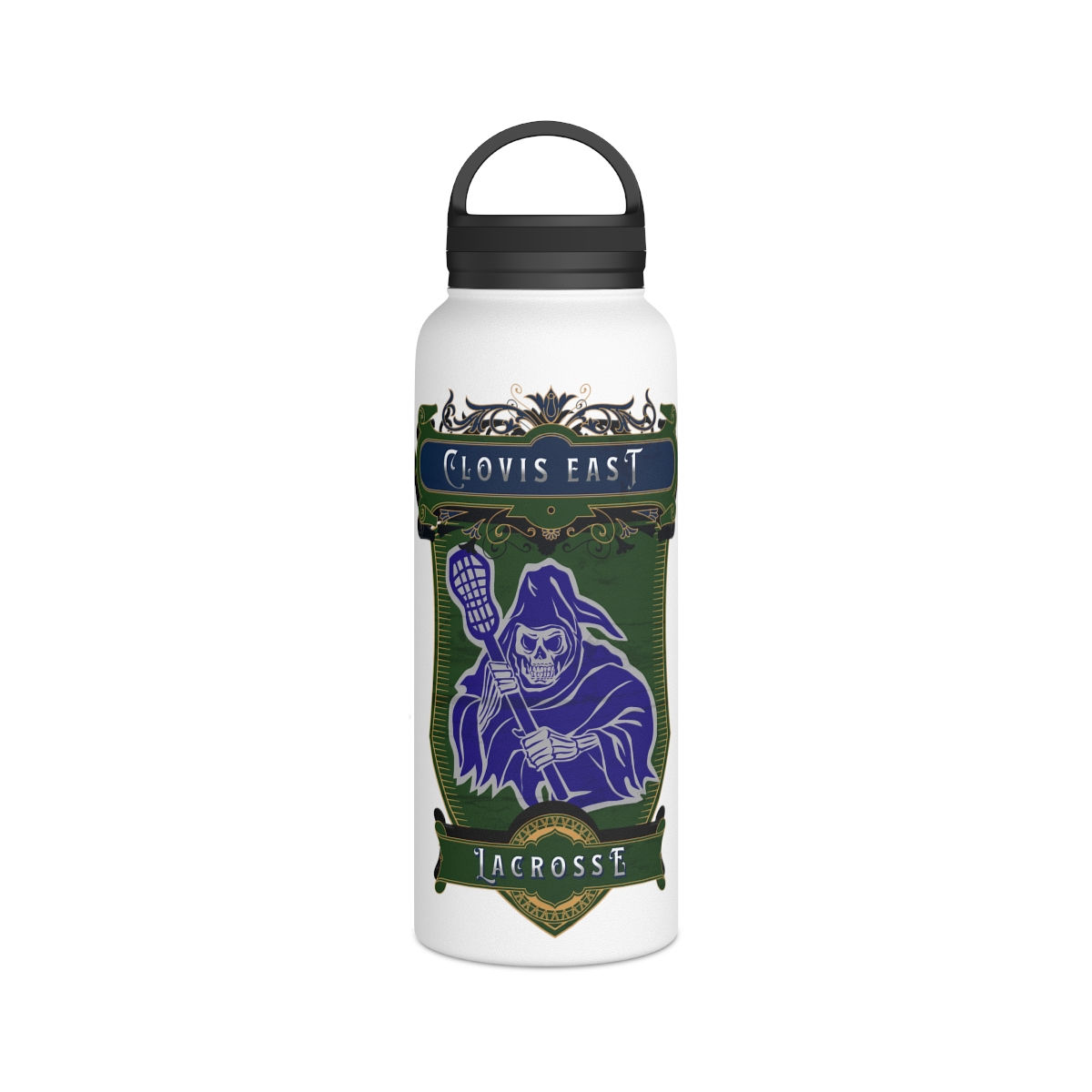 Clovis East Lacrosse Grim Reaper Water Bottle