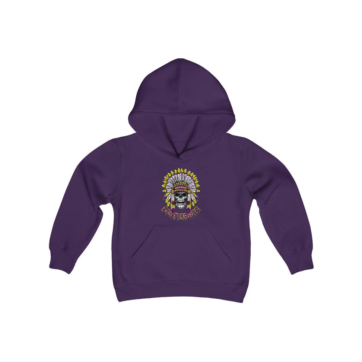 Youth Colorful Warrior Wrestling Chief Skull Hoodie