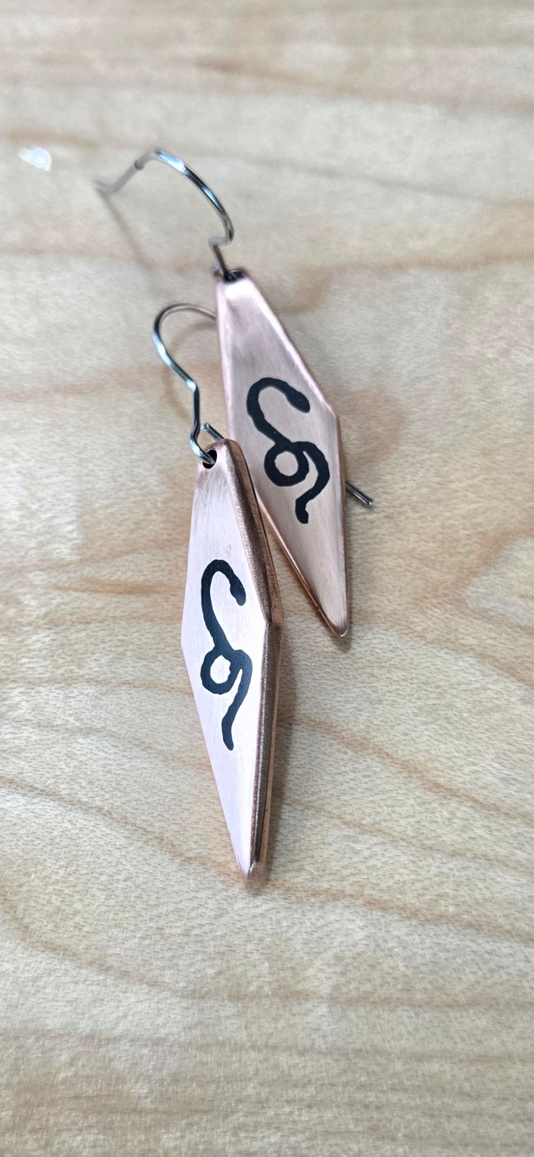 Copper Enamel Snake Earrings ...Ready for it?