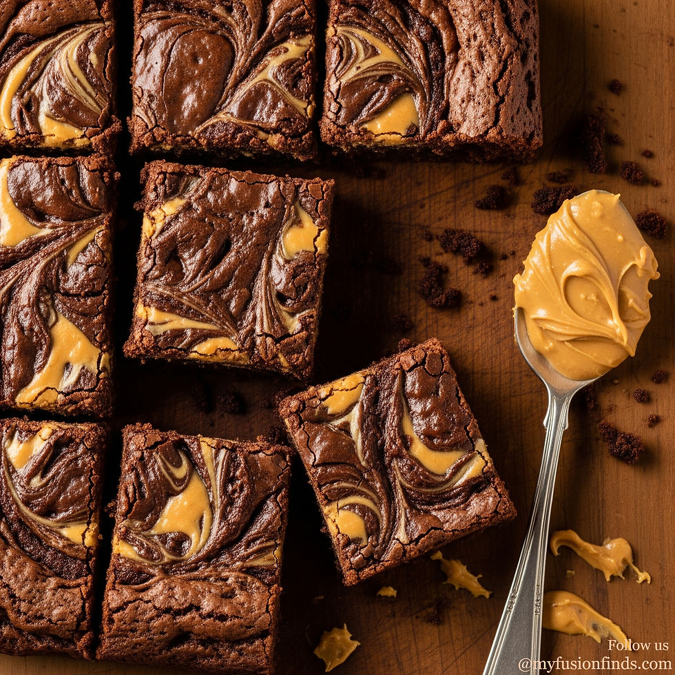 Eggless Peanut-Butter Swirl Brownies
