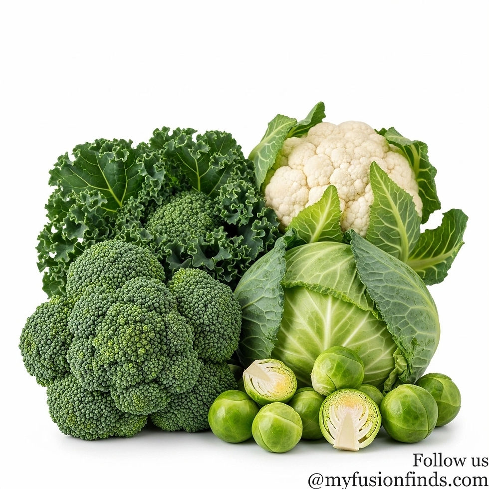 Broccoli, kale, cauliflower