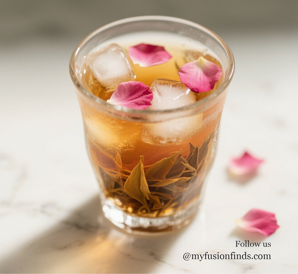 Kukicha with Rose Petals