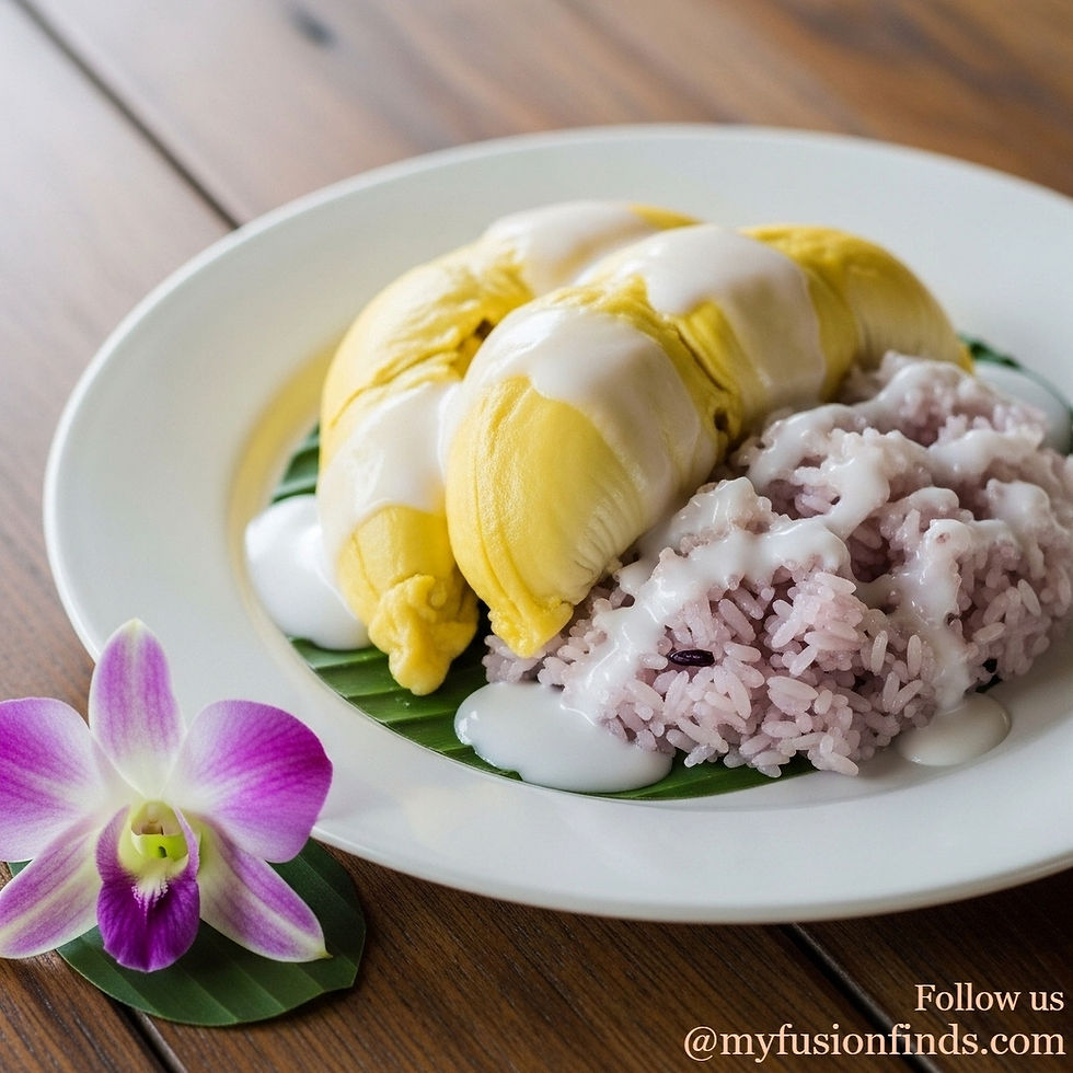 Sweet Sticky Rice with Durian (Khao Niew Durian)