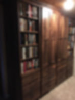 black walnut bookshelves