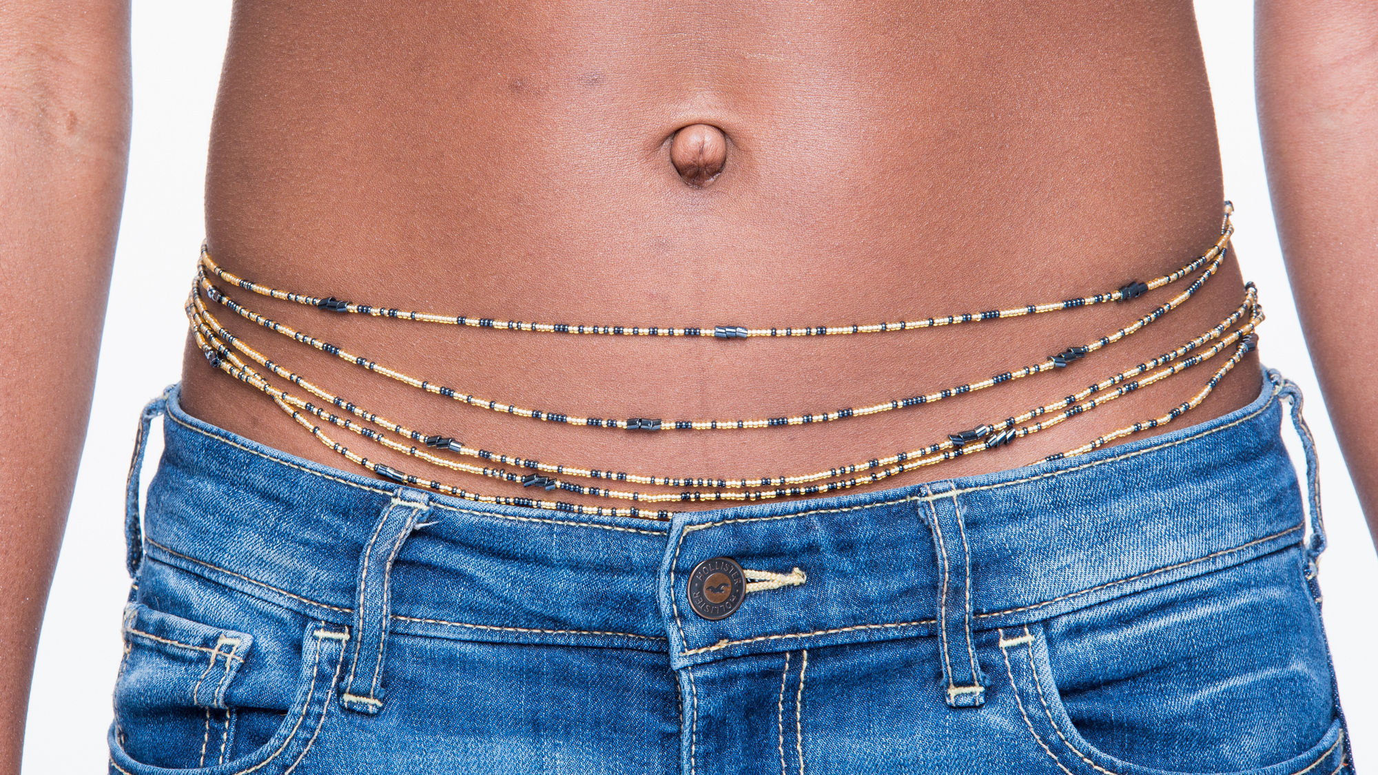 Waist Beads Gold & Black