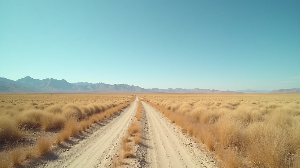 Wide angle view of open California land with clear blue sky