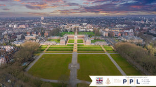 An aerial view of the Royal Hospital Chelsea