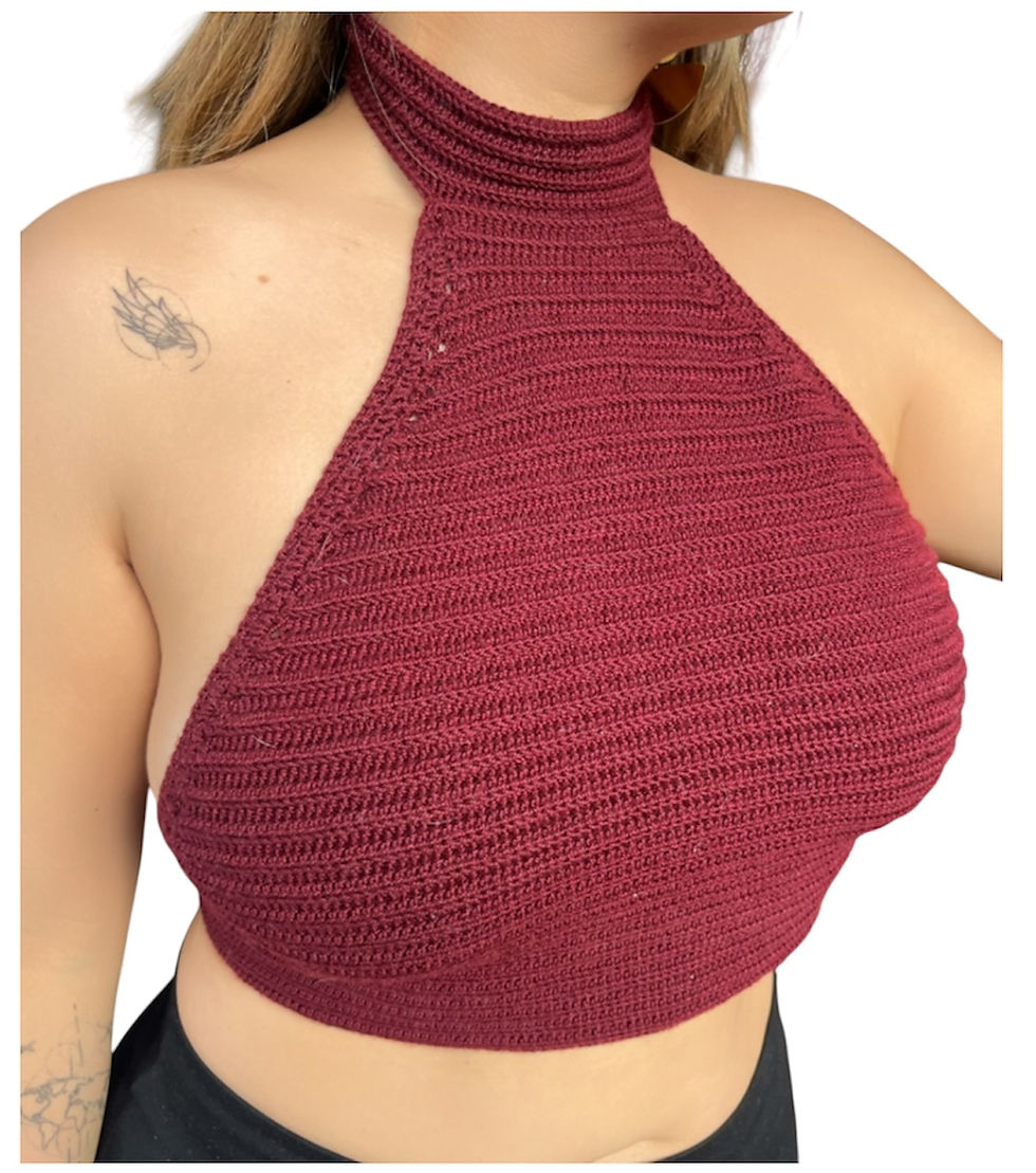 Top Vinotinto en crochet