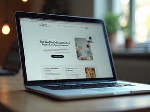 Laptop on a desk displaying a modern website design for a Denver business
