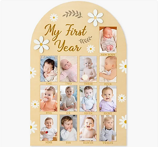 'My First Year' Daisy Monthly Milestone Wooden Board