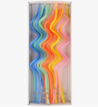 Swirly Tall Colorful Cake Candles