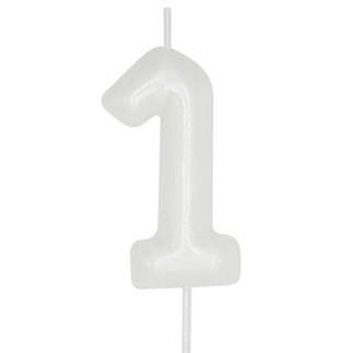 White Number '1' Candle