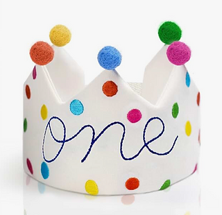 Polka Dot One Birthday Crown