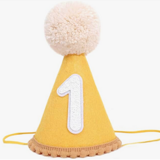 Yellow Felt '1' First Birthday Party Hat for Fun to be One Birthday Party