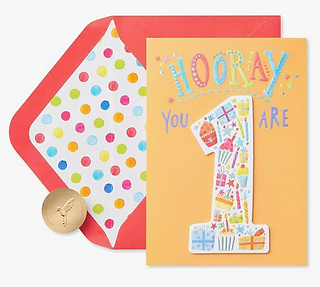First Birthday Card Colorful