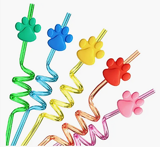 Puppy Paw Straws for Kids