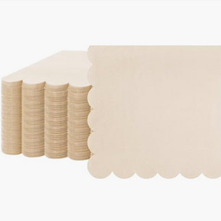 Beige Scalloped Napkins