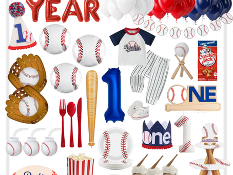 Rookie of the Year Baseball First Birthday Party Inspiration: Invitations, Tableware, Decorations, Activities, Party Favors, Outfits and More!
