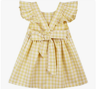 Yellow Gingham Tie Dress