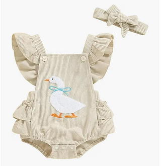 Baby Toddler Goose Romper with Headband