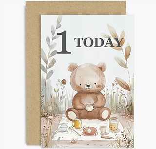 '1 Today' Bear First Birthday Card