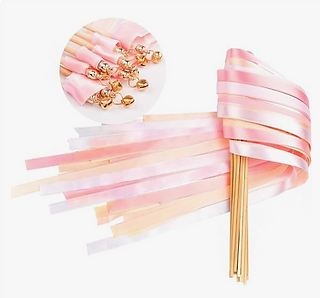 Pink Ribbon Wands for Ballerina Birthday Party Favors