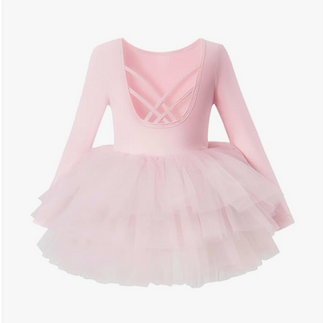 Light Pink Long Sleeve Ballerina Birthday Outfit