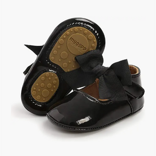Black Bow Infant Shoes