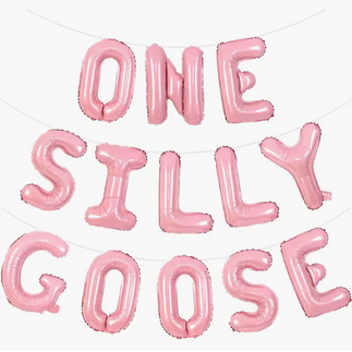One Silly Goose Balloons in Pink
