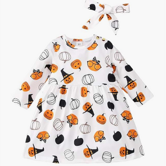 Halloween White Toddler Dress