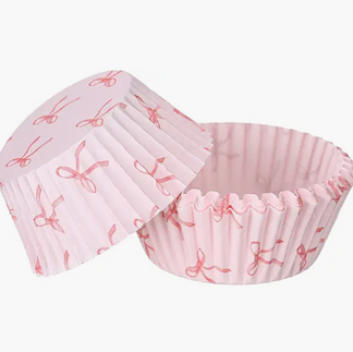 Pink Bow Cupcake Liners