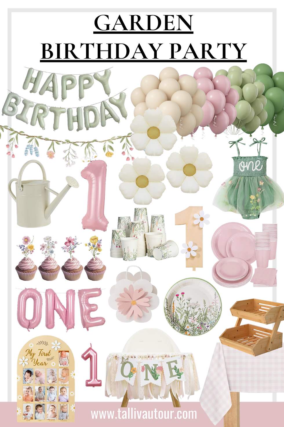 Garden Wildflower Birthday Party Invitations Decorations Tableware Party Favors Outfits Gifts