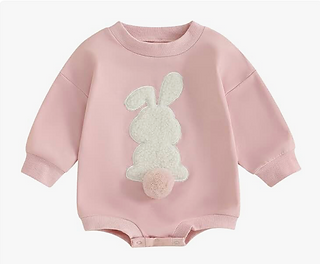 Pink Bunny Long Sleeve Bubble Romper
