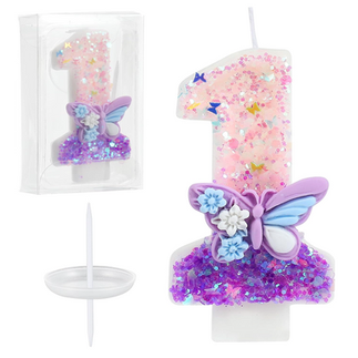 Number '1' Butterfly Birthday Candle