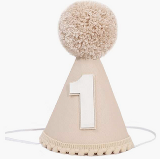 Cream '1' Birthday Party Hat for First Birthday Party