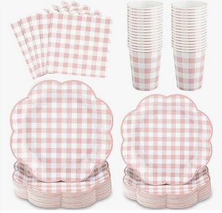 Gingham Pink Tableware Items