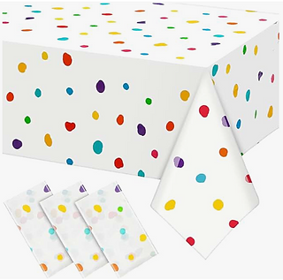 Polka Dot Rainbow Tablecloth for Fun to be One Birthday Party