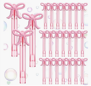 Pink Bow Bubble Wands