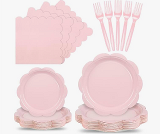 Scalloped Pink Tableware for Some Bunny is One