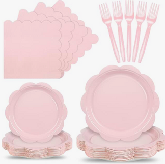 Scalloped Pink Tableware for Some Bunny is One