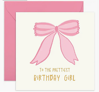 Pink Bow Birthday Card