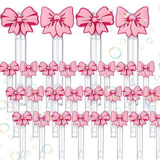 Pink Bow Bubble Wands for Party Favors