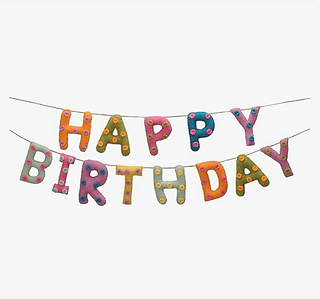 Wool Felt Colorful Happy Birthday Garland